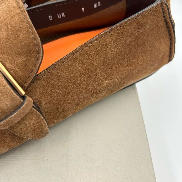 Men’s Santoni buckle detail brown suede Driver loafers size 9, made in Italy main image 8
